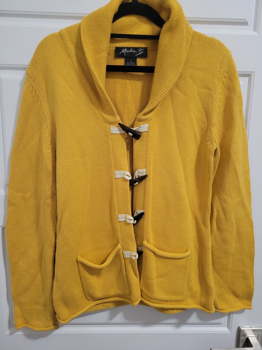 Shawl Collar Mustard Toggle Cardigan